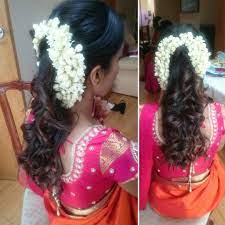 Hair On One Of Vinnies Beautiful Bridesmaids Hairbyme Dressingbyme Curls Wedding Traditional Saree Hindu Hair Styles Beautiful Bridesmaids Flowers In Hair