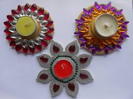 Floating diya stand / floting kundan rangoli | art with creativity 277 things we need glitter foam sheet decorative. Decorate Silver Floating Candle Diya At Home Floating Candles Arts And Crafts Crafts
