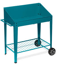 Demeter Metal Potting Bench With Wheels Mobile Potting Bench Potting Bench Teak Outdoor Furniture Potting Tables
