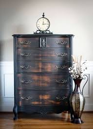 Hold the bottle's tip slightly above the surface as you work for best results and smoother. Lamp Black Washed Dresser Black Painted Furniture Black Chalk Paint Furniture Furniture Renovation