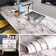Livelynine Marble Contact Paper Peel And Stick Countertops Waterproof Desk Kitchen Marble Wall Paper Self Ad In 2020 Countertops Kitchen Marble Peel N Stick Backsplash