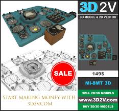 Mi 8mt Mi 17mt Right Panels Board English 3d Model 3d Model Model Drawing Model