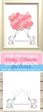 Create your own printable & online new baby congratulations cards & baby shower cards. Twin Elephant Baby Shower Guest Book Printable Aspen Jay