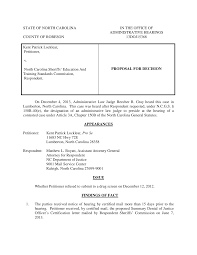 STATE OF NORTH CAROLINA IN THE OFFICE OF ADMINISTRATIVE HEARINGS COUNTY OF  ROBESON 13DOJ15368 Kent Patrick Locklear, Petitione