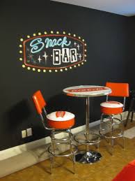 Decorate your family room with movie theater themed decor for a fun mini theater room experience! Is That Chalkboard Paint Awesome Theater Room Decor Home Movie Theater Ideas Theater Room Decor Movie Room Decor Movie Theater Decor