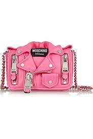 Pink Leather Jacket Shoulder Bag Moschino Shoulder Bag Women Moschino Bags