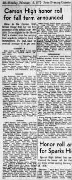 Carson High honor roll for fall term announced