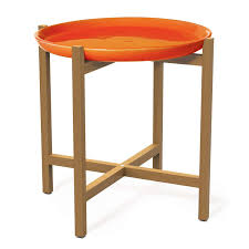 Orange Teak Side Table Teak Accent Table Side Table