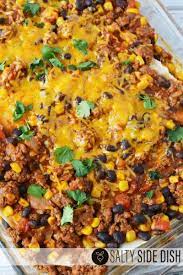 Easy Beef Tortilla Casserole Is A Mexican Layered Casserole Bake With Ground Beef To Tortilla Casserole Recipes Beef Recipes For Dinner Mexican Beef Casserole