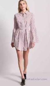 Gomlek Elbise Son Moda Sik Elbise Modelleri Vizon Kisa Uzun Ispanyol Kollu Onden Dugmeli Elbise Modelleri Moda Elbise