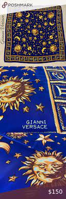 Gianni Versace Vintage Astrology Silk Scarf Gianni Versace Versace Versace Blue