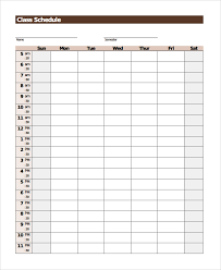 Free 9 Sample Class Timetable Templates In Pdf Ms Word Excel