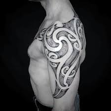 Black And White Space Tattoos For Men 50 Polynesian Arm Tattoo Designs For Men Manly Tribal Ideas Mens Shoulder Tattoo Polynesian Tattoo Tattoo Designs Men