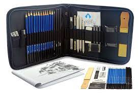 33 Piece Drawing Art Supplies Set Sketch Kit Pencils Sketching Artist Tools Case Drawing Supplies Art Kit Professional Art