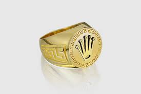 Statement greek sterling silver gold versace medusa head onyx men's ring sz 10.5. Versace Rolex Style Gold Ring Uverly