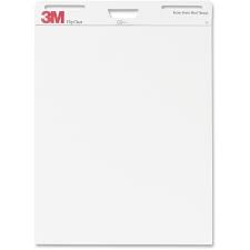 3m flip charts 40 sheets plain stapled 18 50 lb basis weight 25 x 30 white paper resist bleed through heavyweight 2 carton