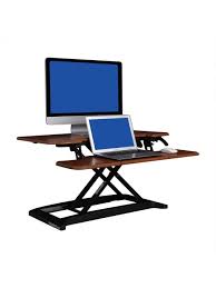 We were thinking that down the road this would be a great spot for homework or a shared computer for the kiddos. Flexispot Alcoveriser Sit To Stand Desk Converter 35 W Mahogany Office Depot