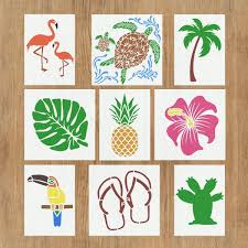 This super sweet reef uses an egg carton as the base for the reef. Amazon Com 9 Pcs Tropical Hawaiian Stencils For Painting On Wood Floor Fabric Diy Art Craft Flamingo Pineapple Cactus Hibiscus Leaves Palm Tree Turtle Toucan Slippers