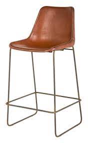 With real leather covering the seating area—where it matters most—this piece has skillfully matched leather elsewhere, so you won't get hemmed in by the price. Fernando Bar Stool Brown Stools Furniture Jayson Home Leather Bar Stools Modern Bar Stools Brown Leather Bar Stools