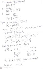 Can we calculate impulse of the force acting on a particle for a time interval using using newton's 2nd law which is use a bit of dimensional analysis, and you will see that these two functional forms are equivalent. Taking Frequency F Velocity V And Density R To Be The Fundamental Quantities Then The Dimensional Formula For Momentum Will Be