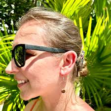 Koa Wood Circle Hoop Dangle Earrings, Handmade Wood Jewelry