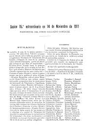 Sesión 15.a estraordinaria en 14 de Noviembre de 1911