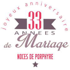Chers amis, votre couple fait rêver tout le monde et vous respirez l'amour et le bonheur. 33 Ans De Mariage Noces De Porphyre Symbole Idees Cadeaux Nosanneesdemariage Fr