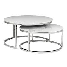 Stacking round glass coffee table set rose grey. Sardinia Set Of 2 White Marble Coffee Tables Marble Coffee Table Coffee Table Round Coffee Table Modern