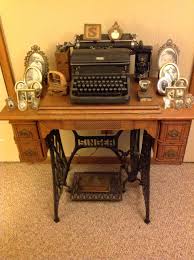 Antique Sewing Machine Typewriter Etc Antique Sewing Machines Old Sewing Machines Antique Sewing Machine Table