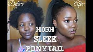 Less Than 15 How To Sleek Ponytail With Thin Edges Short 4c Hair No Waves Lebanna Beauty You Sleek Ponytail Short Hair Ponytail Natural Hair Styles