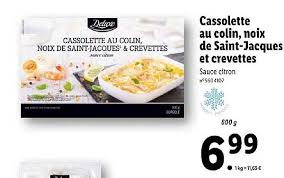 Offre Cassolette Au Colin Noix De Saint Jacques Et Crevettes Chez Lidl