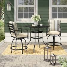 Sears has bistro sets for relaxing and dining on the patio. High Top Outdoor Bistro Set Wayfair