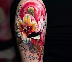 Flamingo Tattoo By Sergey Hoff Post 26882 Flamingo Tattoo Tropical Flower Tattoos Tropical Tattoo