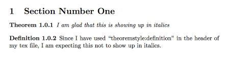 Ntheorem Definitions Rendered In Italics Despite Theoremstyle Definition Tex Latex Stack Exchange