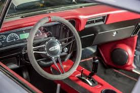 1972 Chevy Nova Tmi Small Block Interior Custom Pro Touring Grey Red And Black Interior This Interior Was Of Course Done In Our H Chevy Nova Chevy Custom Door