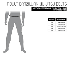 Size Chart Adult Bjj Belts Century Martial Arts