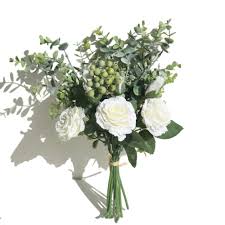 Buy Kirifly Artificial Flowers Arrangements White Silk Roses Flowers Eucalyptus Leaves Berries Flowers Bouquets Decorations Floral Table Centerpieces Home Decor Online At Low Prices In India Amazon In