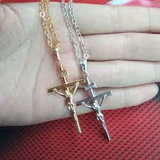 Custom Inri Crucifix Cross Pendant Necklace Christian Jesus Necklace Cross Necklace Women Cross Pendant Necklace Woman Cross Pendant Necklace