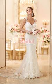 Open Back Queen Anne Neck Lace Mermaid Wedding Dress Wedding Dresses Romantic Wedding Dress Lace Used Wedding Dresses