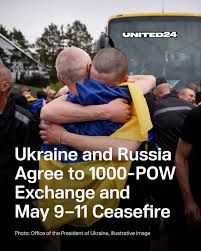 On May 8, President Zelenskyy announced that, within the framework of the  negotiating process mediated by the American side, Ukraine received Russia's  agreement to conduct a prisoner exchange in the format of