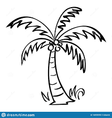 Illustration About Palm Tree Vector Black Line Art Isolated On White Background Illustration Of Leaf Drawing Palm Tree Drawing Tree Doodle Tree Illustration