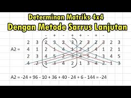 Cara menghitung determinan matriks 4x4 mari kita langsung masuk pada contoh soal mencari determinan matriks 4x4. Determinan Matriks 4x4 Dengan Metode Sarrus Lanjutan Penjelasan Contoh Soal Youtube
