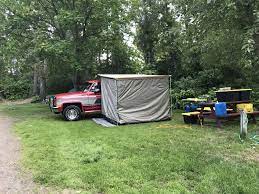 Arb 2500 Awning With Awning Room Installed On A Yakima Megawarrior Cargo Basket Roof Rack With 2 Extensions On Top Of A 1990 Chev Sub Roof Rack Suburban Yakima