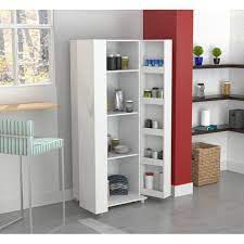 Ameriwood home franklin 2 door storage cabinet in so. Inval 2 Door 4 Shelf Laminate Kitchen Storage Pantry Washed Oak Walmart Com Walmart Com