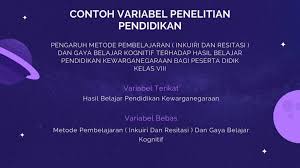 Contoh judul karya ilmiah tentang kesehatan, pendidikan, bahasa, hukum 4 contoh karya tulis ilmiah yang bisa anda jadikan referensi 7 contoh proposal usaha kuliner, kerajinan dan lainnya 21 jenis penelitian yang bisa digunakan untuk mengerjakan tugas akhir pendidikan karakter / pengertian, fungsi, nilai dan tujuannya pengertian pendidikan. Variabel Penelitian Pengertian Contoh Dan Jenisnya