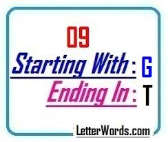 Every word on this site is . Nine Letter Words Starting With G And Ending In T Letterword Com