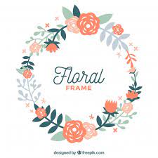 Decorative circular frame vintage style floral vector. Free Vector Circular Floral Frame With Flat Design