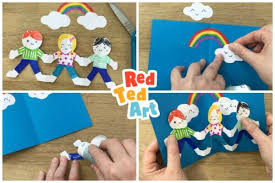Happy world card making day by: Easy Pop Up Friendship Card Red Ted Art Make Crafting With Kids Easy Fun