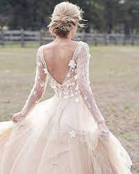 Low Back Wedding Dresses Blush Wedding Dress Princess Wedding Dress Long Sleeve We Wedding Dresses Lace Princess Wedding Dresses Boho Princess Wedding Dress