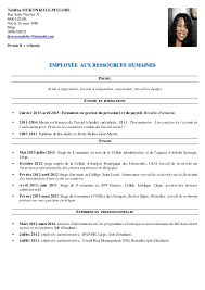 Cv Employee Aux Ressources Humaines